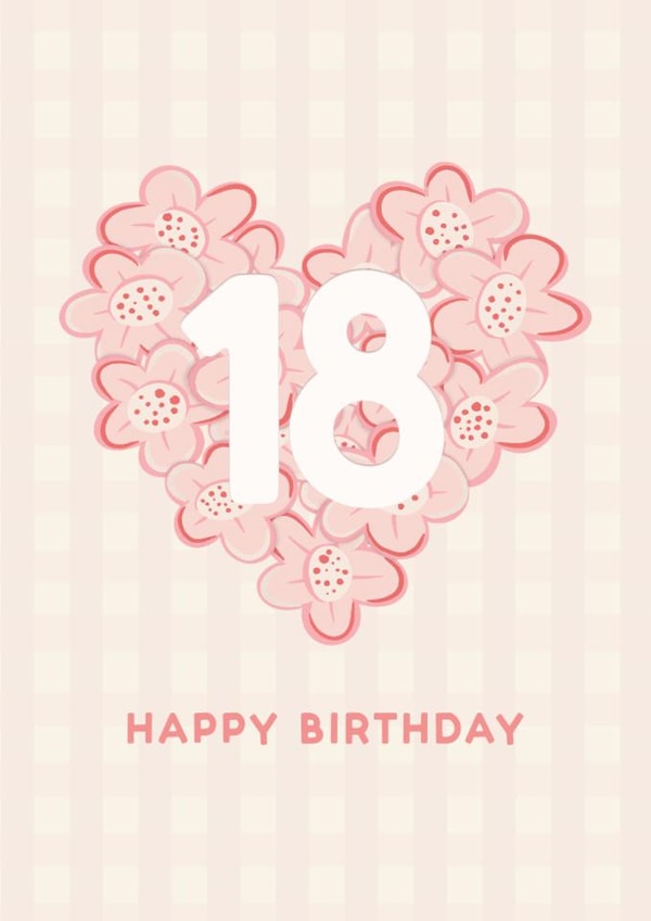 Pretty Birthday Card - 18th - Floral Heart created by Lyndsay Moon