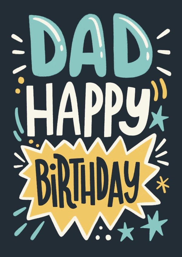 Classic Birthday Card - For Dad - Stars created by Happy  Introvert
