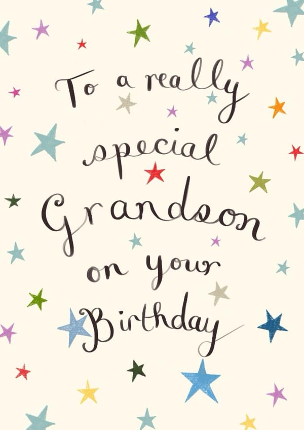 Classic Birthday Card - Special Grandson - Rainbow Stars created by Love Lucy Illustration