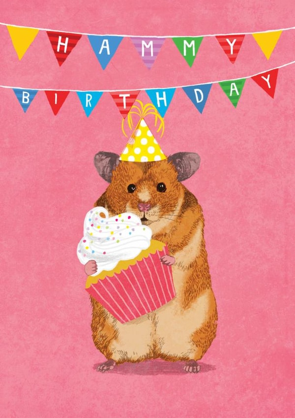 Cute Birthday Card - Party Hamster - Hammy Birthday created by Pencilface