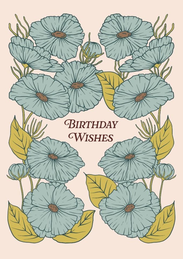 Arty Birthday Card - Blue Flowers created by Lately Studio