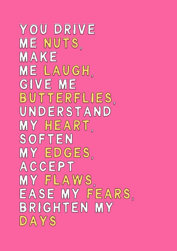 Classic Anniversary Card – You Drive Me Nuts — Make Me Laugh created by Jess Walker