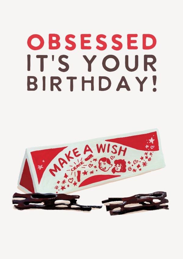Obsession Birthday Card - Obsessed It's Your Birthday - Wish Willow created by Holly Fox