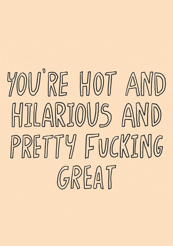 Funny Birthday/Anniversary Card - You're Hot And Hilarious created by Redback Cards