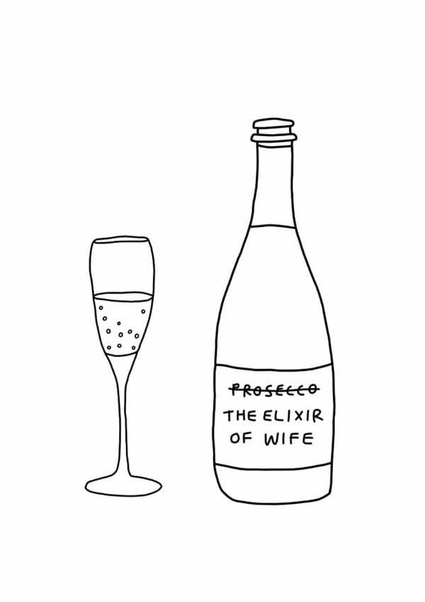 Funny Anniversary/Wedding Card - Wine - Elixir Of Wife created by Redback Cards
