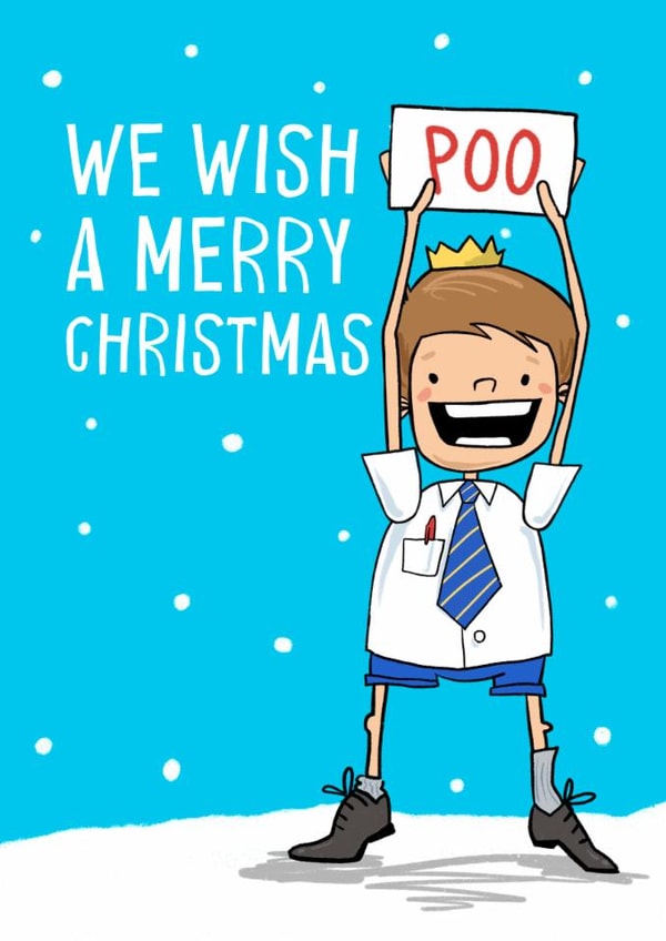 Funny Christmas Card - We Wish Poo A Merry Christmas created by Running with Scissors