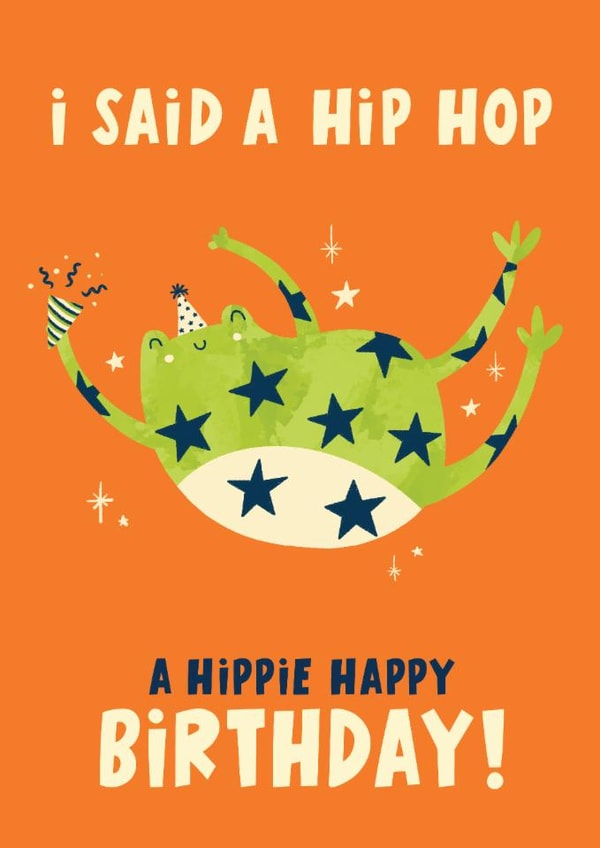 Cute Birthday Card - Hip Hop Frog created by Lucy Maggie Designs