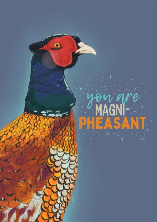 Classic Anniversary Card - Pheasant - Magnificent created by Sian Moore Illustration