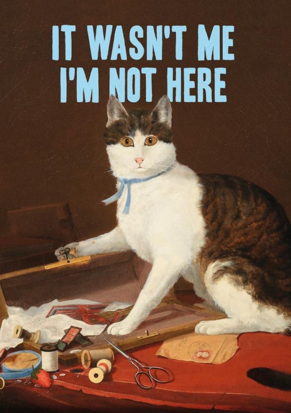 Funny Birthday Card - Naughty Cat - It Wasn't Me created by Bewilderbeest
