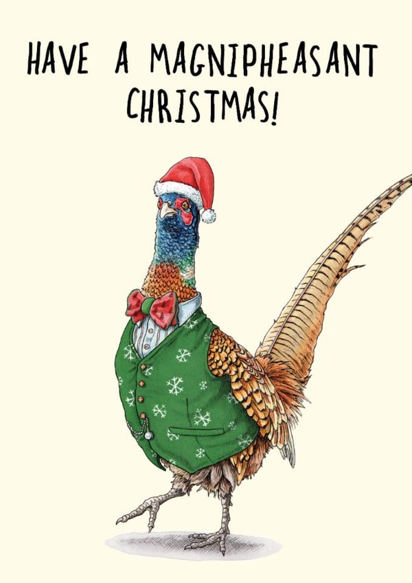 Funny Christmas Card - Magnificent Pheasant created by Bewilderbeest