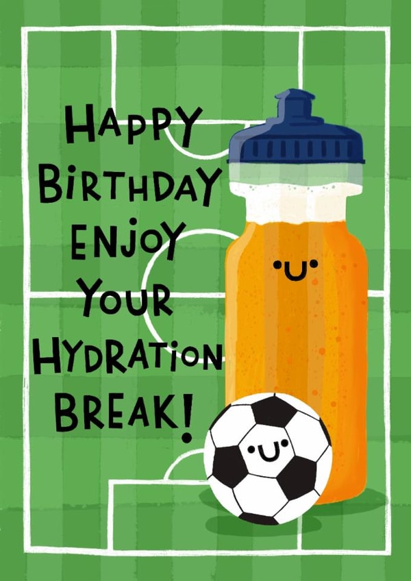 Cute Birthday Card - Hydration Break - World Cup created by Nicola Watson