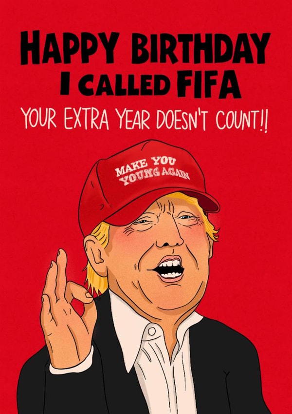 Funny Birthday Card - FIFA World Cup - Extra Year Doesn't COunt created by Kasia Cards