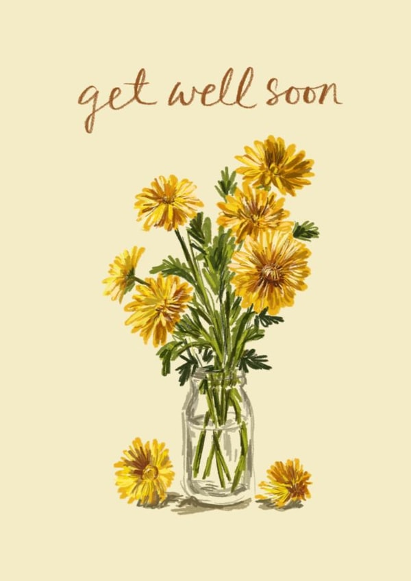 Classic Get Well Card - Yellow Flowers created by AP Designs