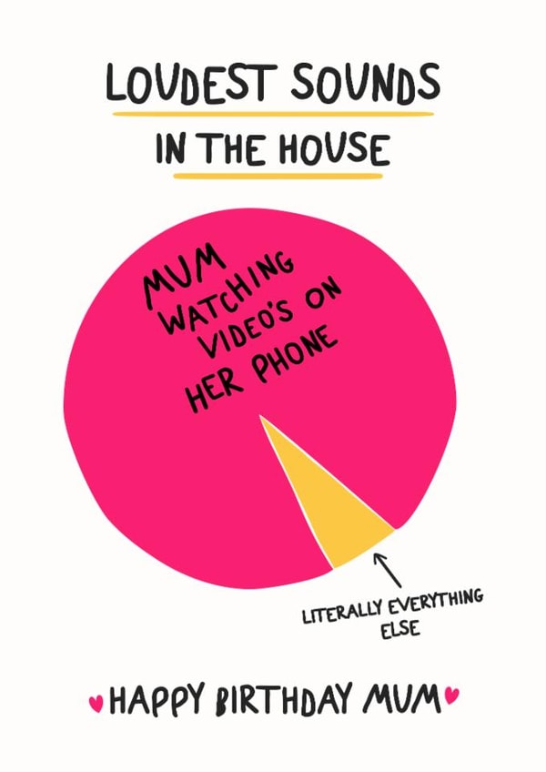 Funny Birthday Card - For Mum - Watching Videos On Her Phone created by Silly Billy