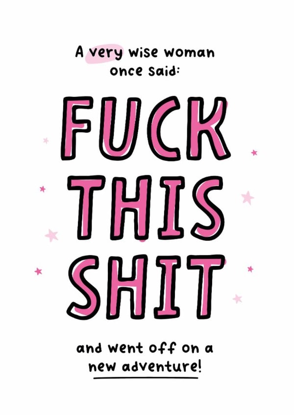 Funny Leaving Card - Very Wise Woman - Went Off On A New Adventure created by Kreate Paper Co.