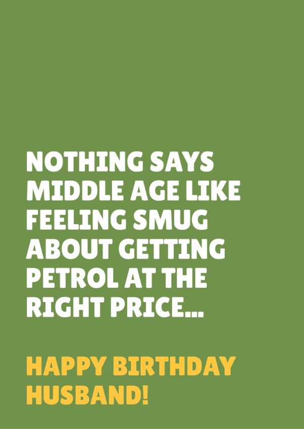 Funny Birthday Card - For Husband - Middle Age - Petrol created by Blush & Blossom 