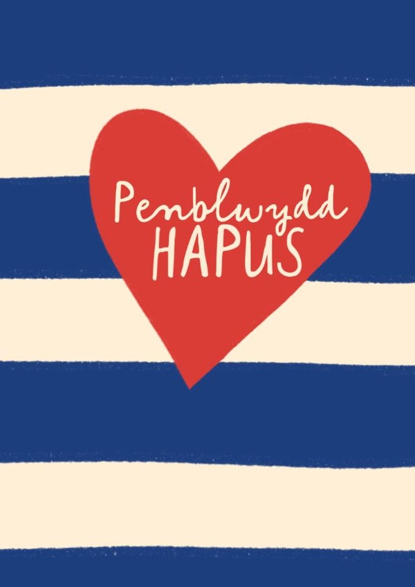 Classic Birthday Card - Welsh - Penblwydd Hapus created by Running with Scissors