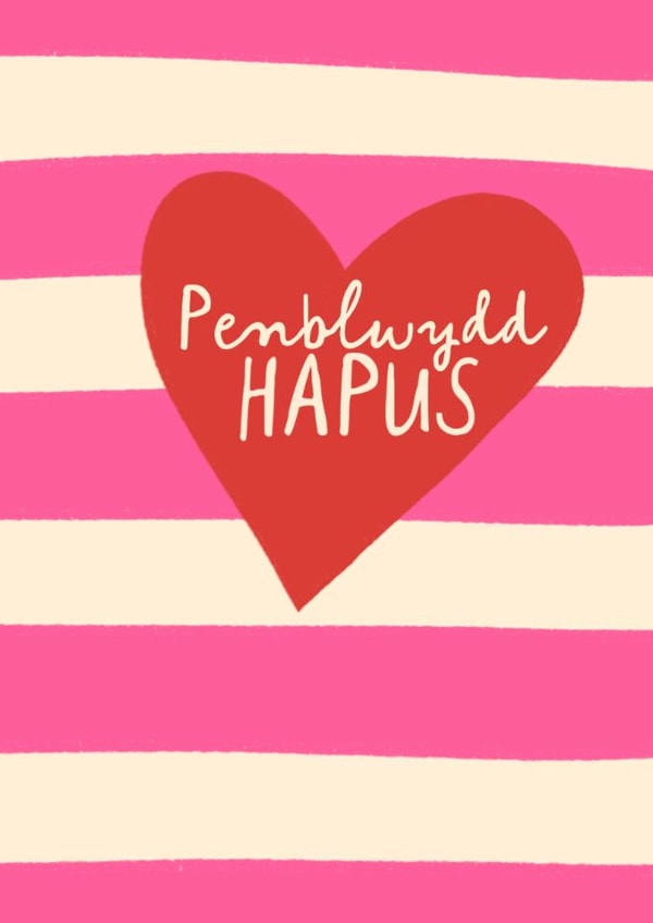 Classic Birthday Card - Penblwydd Hapus - Welsh created by Running with Scissors