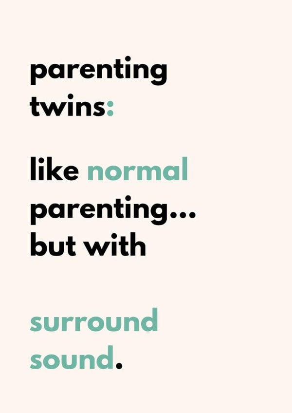 Funny New Baby Card - Twins - Surround Sounds created by Twin Truths