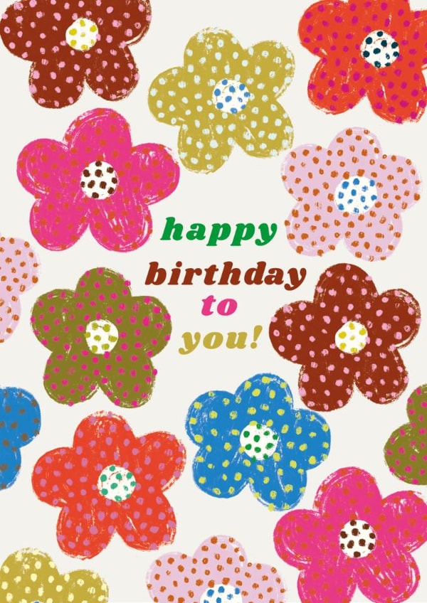 Classic Birthday Card - Dotty Flowers created by Chloë Turner