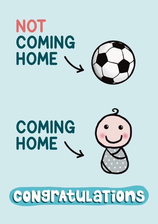 Funny Football World Cup New Baby Congratulations - Football Pregnancy Congrats created by Presents Felt
