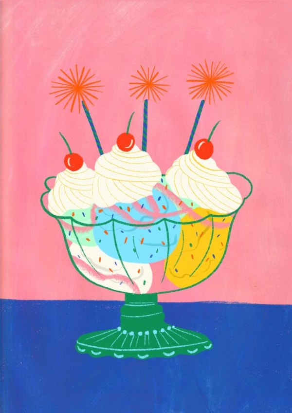 Classic Birthday Card - Ice Cream Sundae - Sprinklers created by Kerrie McNeill