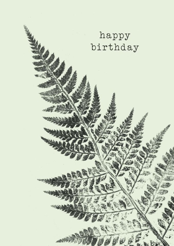 Classic Birthday Card – Fern Leaves created by Unfurling Press