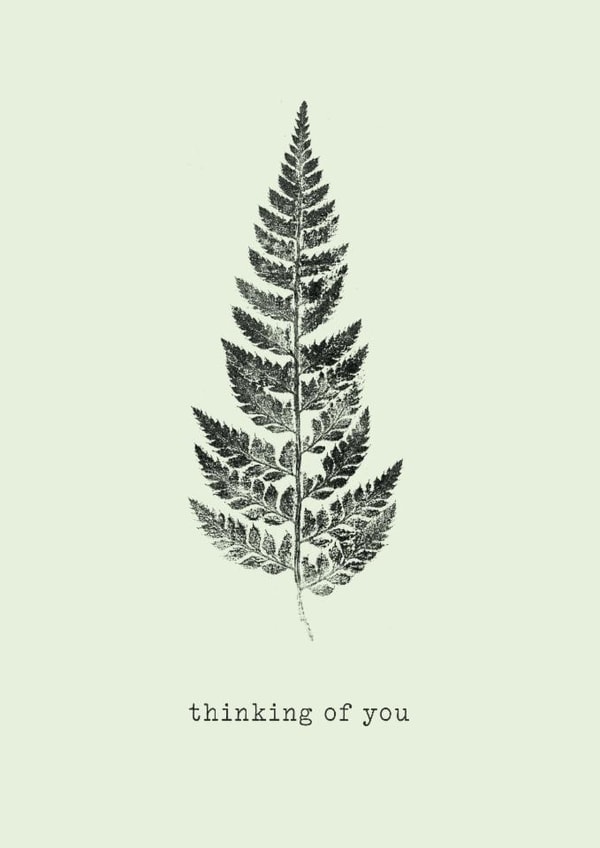 Classic Thinking of You Card – Fern Leaves created by Unfurling Press