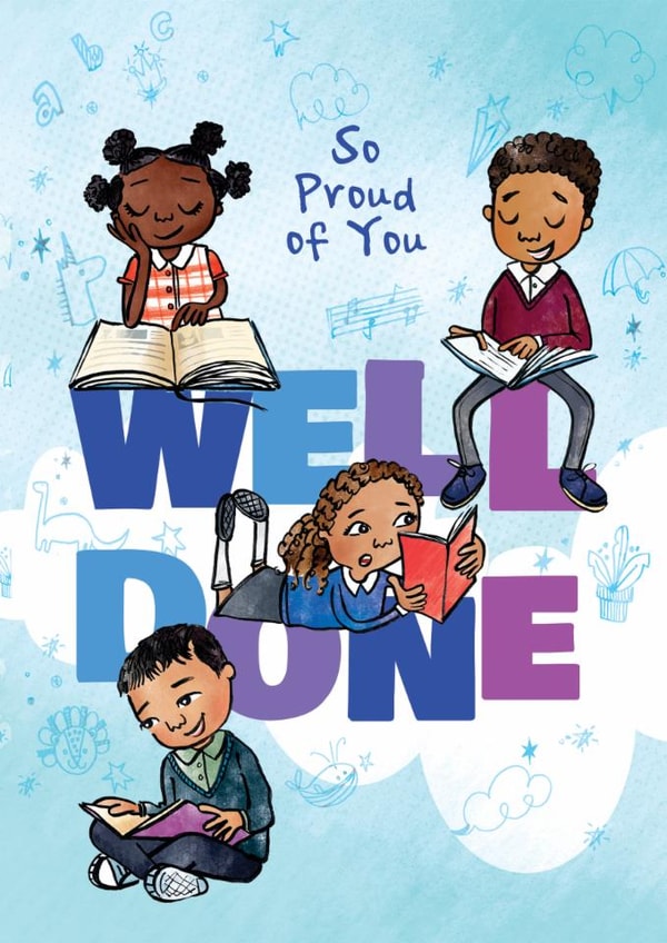 Cute Well Done Card for Kids | School, Exams & Achievements created by @NyhaCards by Naomi C Robinson
