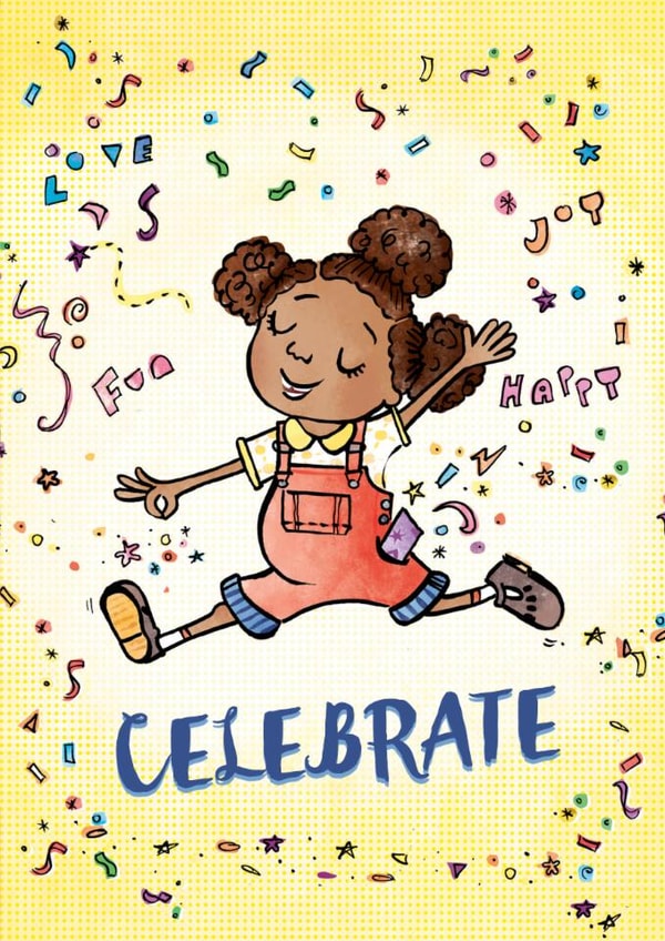 Cute Congratulations Card | Celebrate! Birthday, Well Done Card for Any Occasion created by @NyhaCards by Naomi C Robinson