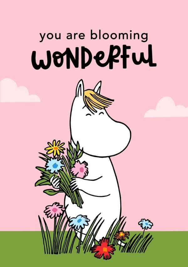 Moomin Pretty Thank You Card - You are Blooming Wonderful Floral Card created by Moomin Characters