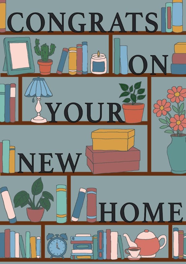 New home book shelf card created by Wild Rose
