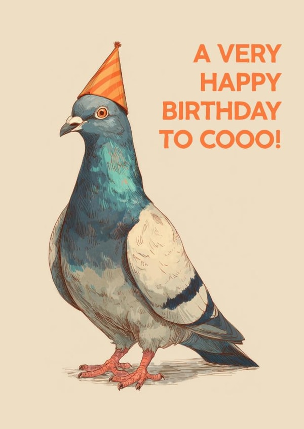 Funny Birthday Card For Friend – A Very Happy Birthday To Cooo! created by Ink Icons