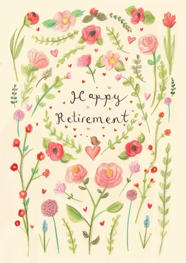 Traditional Retirement Card - Pretty Florals created by Love Lucy Illustration