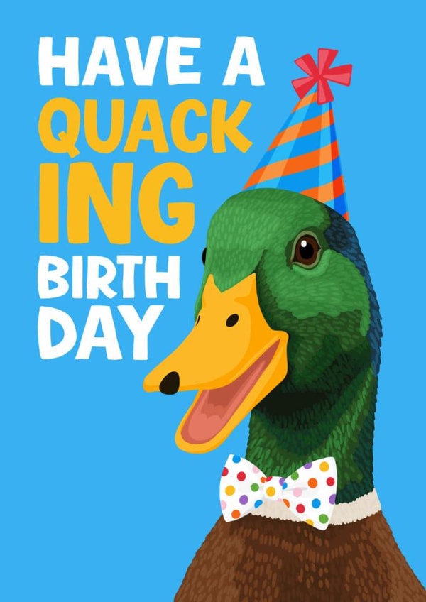 Funny Duck Birthday Card - Have A Quacking Birthday - Pun Card created by Pink Peach Cards