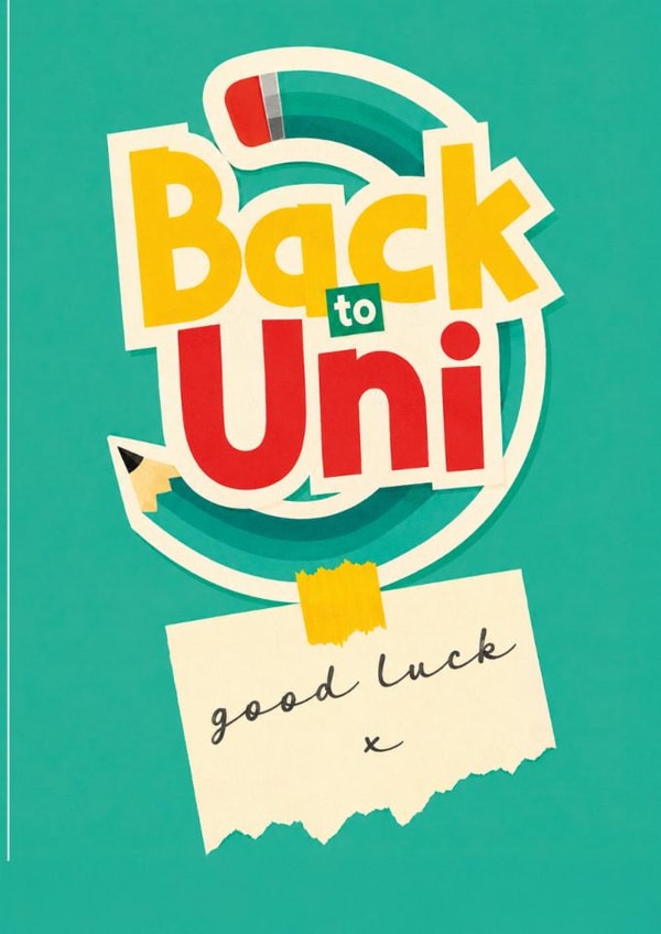 Good Luck Going Back to Uni Card for Him or Her created by The Card Lass