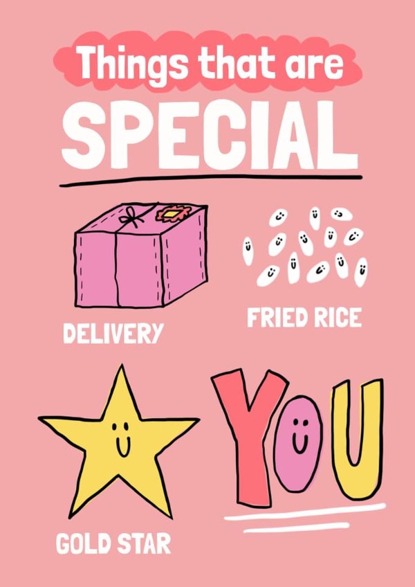 Cute Birthday Card - Things That Are Special - You created by Giddy Kipper