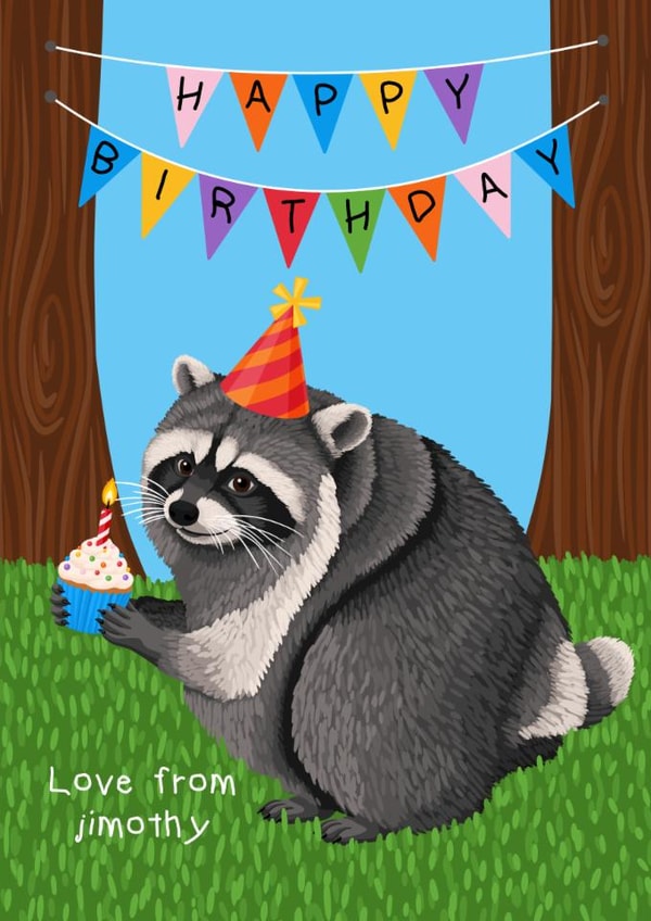 Funny Birthday Card - Jimothy - Love From Jimothy created by Pink Peach Cards