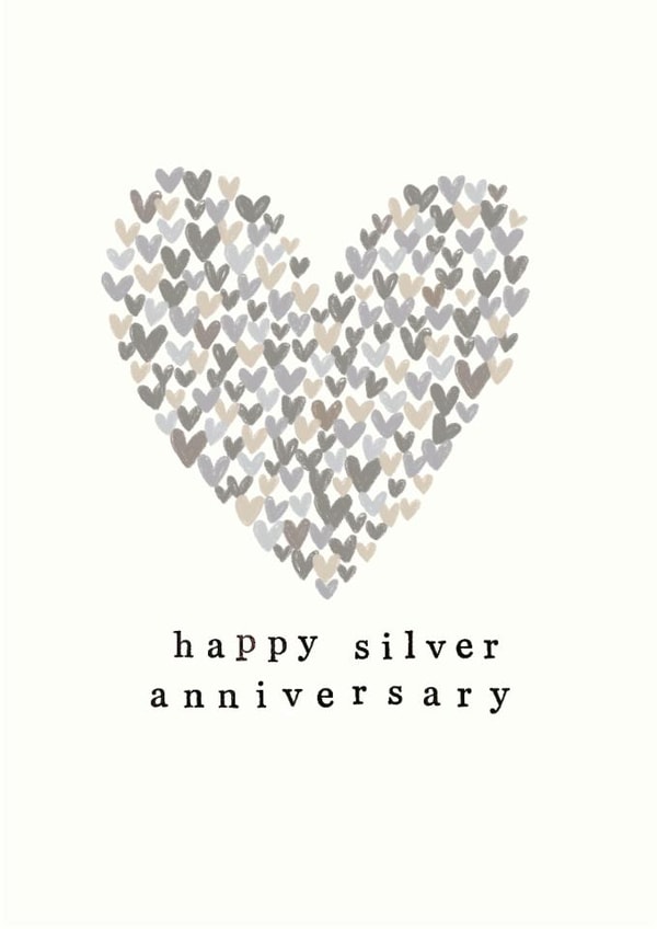 Classic Anniversary Card - 25th - Silver Wedding Anniversary created by Chloë Turner