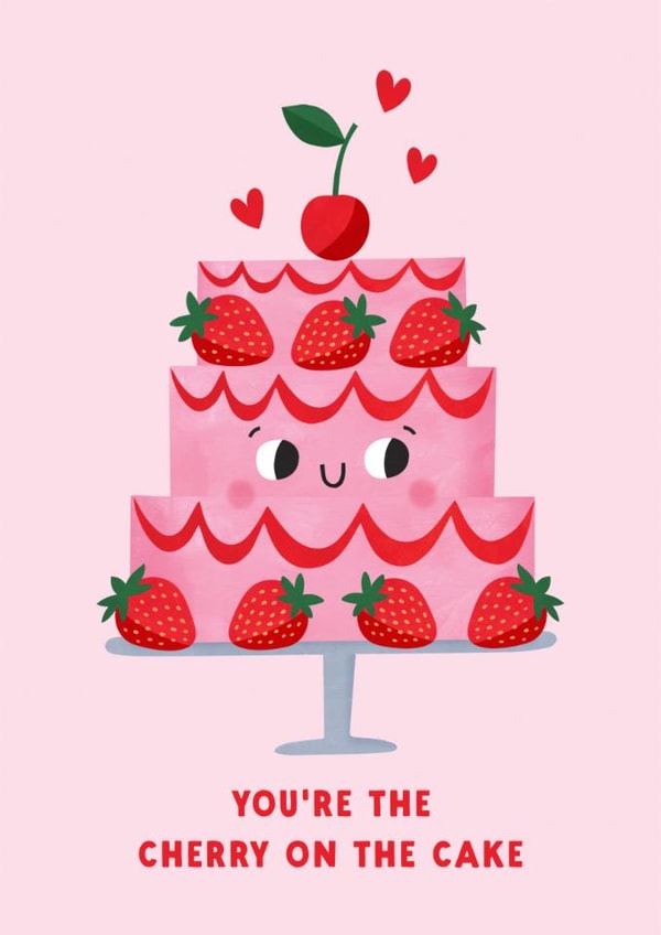 Cute Birthday Card - Cherry On The Cake created by Lemon and Sugar 