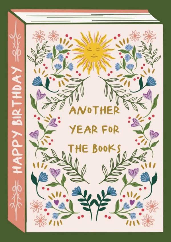 Pretty Birthday Card - Another Year For The Books - Floral Book Cover created by Not Today Tuesday