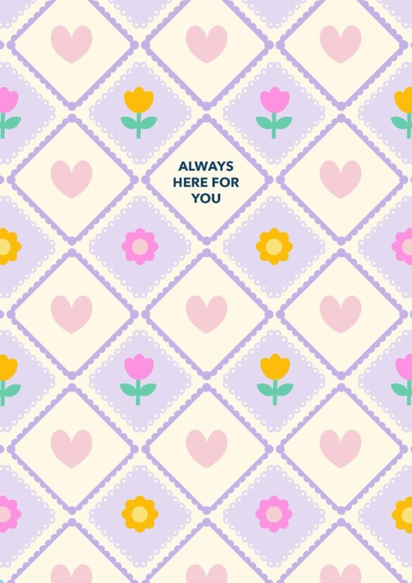 Heartfelt thinking of you card for loved ones - Here for You - Colourful Floral created by Jessica Rachel Sharp