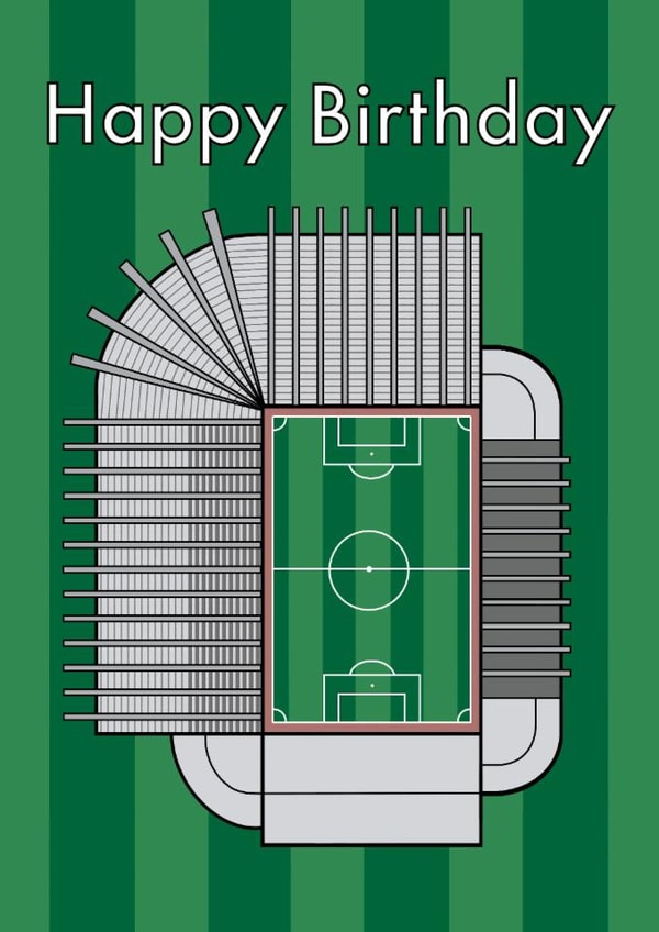 Birthday card featuring the home of Newcastle United - St. James’ Park created by That Little Map Shop