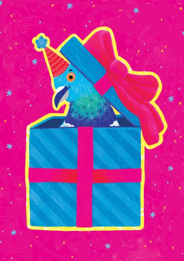 Cute Pink Pigeon Happy Birthday Card For Friend created by Bethany Evelyn
