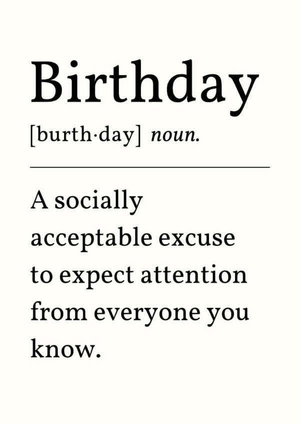 Funny Birthday Definition Card for Friend or Family created by Sundiva Designs