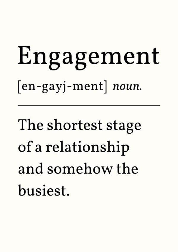 Funny Engagement Card - Engagement Definition created by Sundiva Designs