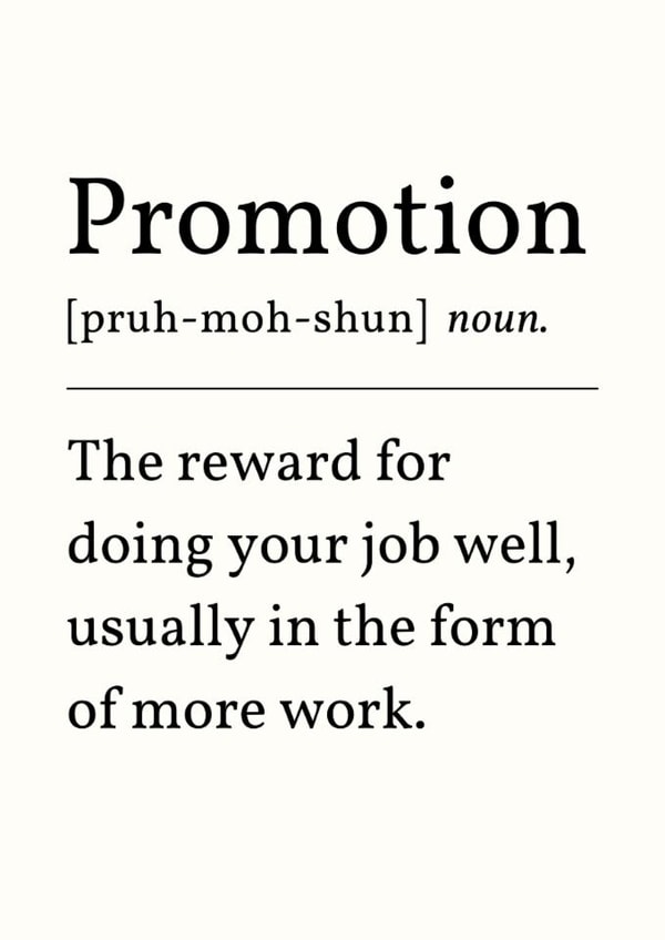 Funny Congratulations Card - Promotion - More Work created by Sundiva Designs