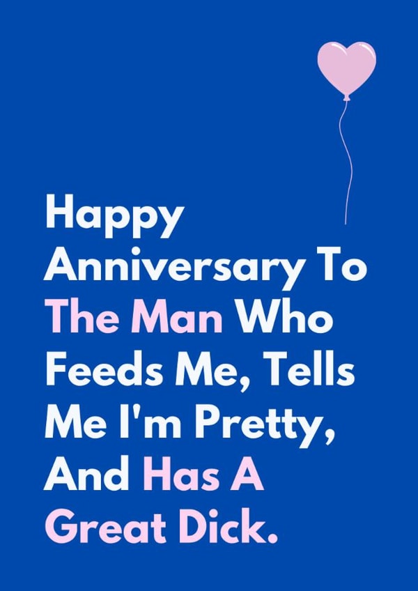 Rude Anniversary Card - For Husbnand/Boyfriend - Great Dick created by Sundiva Designs