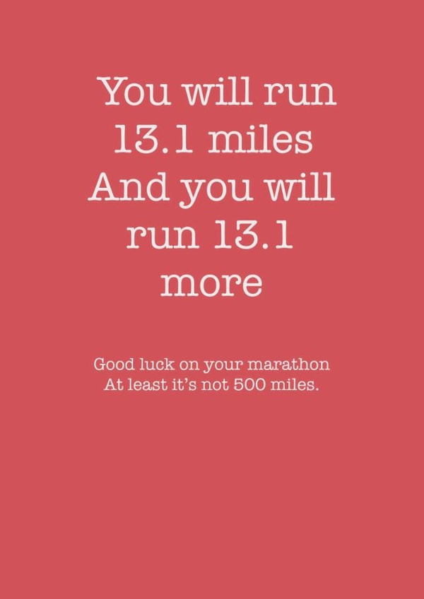 Marathon good luck card - 500 miles created by Two Three Five Design