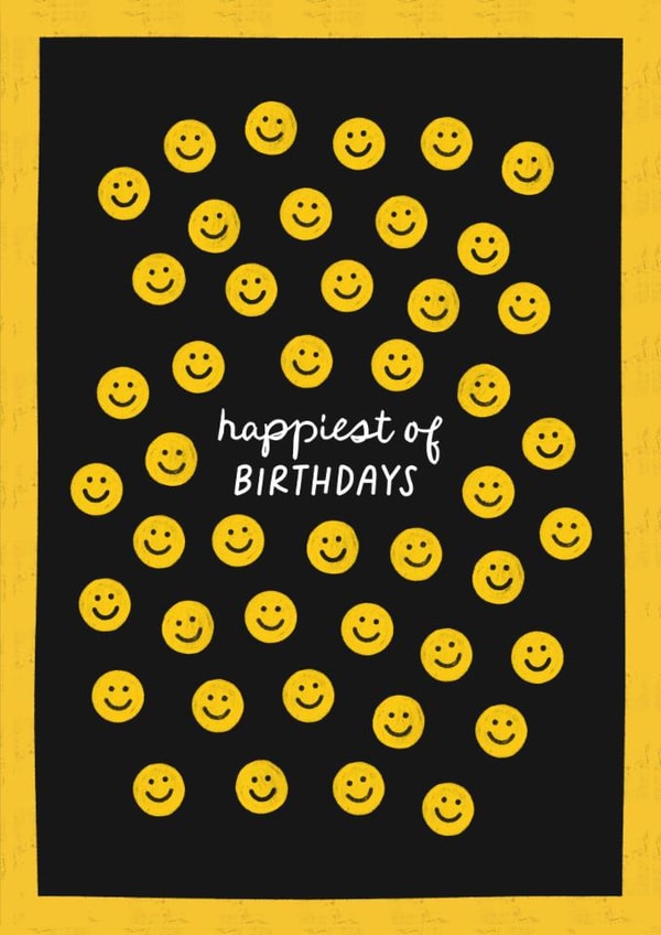 Happiest of Birthdays | Smiley Face Birthday Card created by Jess Shah